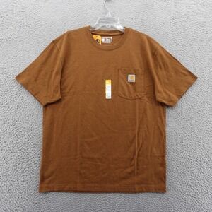 Carhartt Mens Medium Brown Loose Fit Heavyweight Short Sleeve Pocket T Shirt NEW